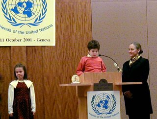 Winners of a European-wide Essay Contest—three young people from Hungary, Czech Republic and Austria—were honored at the United Nations in Geneva.